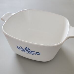Corningware White Casserole with Blue Accents